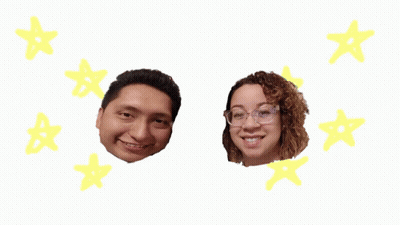 Man And Woman Faces Surrounded By Pink Stars October 30Th GIF