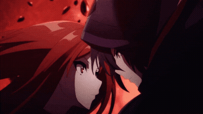Man And Woman Fighting In Front Of Full Moon GIF