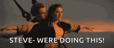 Man And Woman Flying Saying Steve Were Doing This GIF