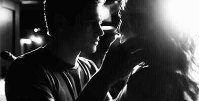 Man And Woman Gazing Black And White GIF