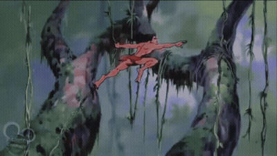 Man And Woman Hanging From Trees GIF