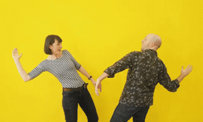 Man And Woman High Five Saying Way To Go GIF