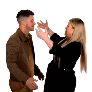 Man And Woman High Fiving Sticker