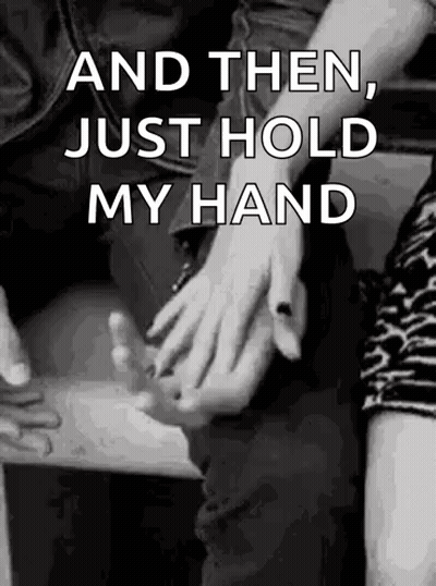 Man And Woman Holding Hands Black And White GIF