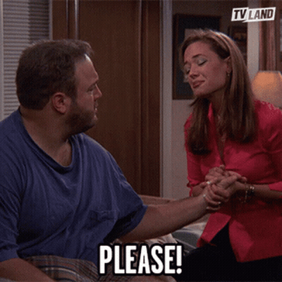 Man And Woman Holding Hands Saying Please GIF