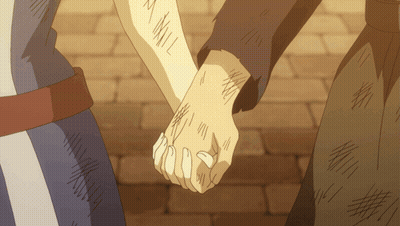 Man And Woman Holding Hands With Body Drawings GIF