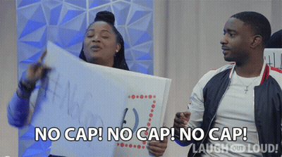 Man And Woman Holding Sign Saying No Cap GIF