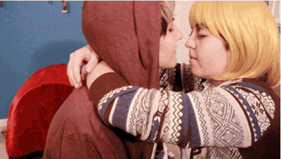 Man And Woman Hugging And Kissing GIF