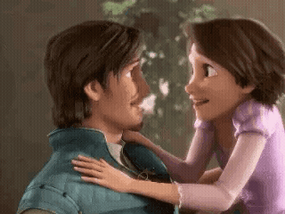 Man And Woman Hugging From Tangled GIF