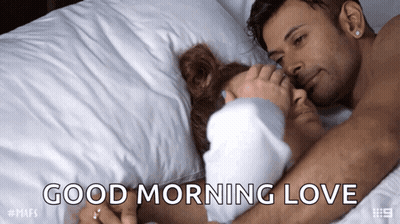 Man And Woman Hugging In Bed Good Morning Love GIF