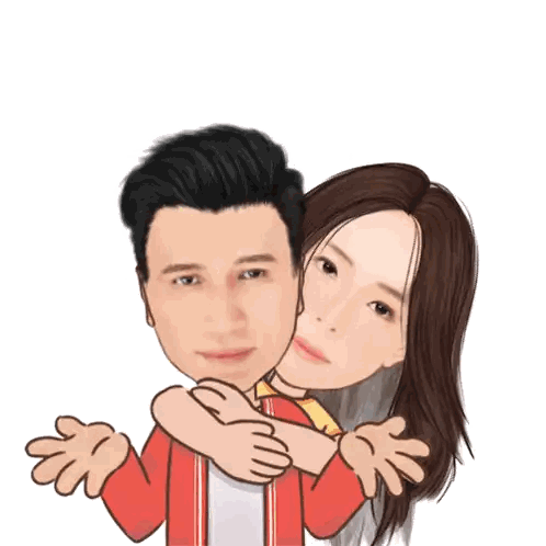 Man And Woman Hugging Sticker