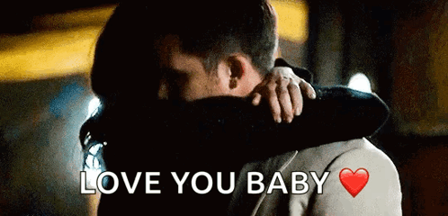 Man And Woman Hugging Love You Baby GIF