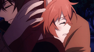 Man And Woman Hugging, Man Touching Woman's Ear GIF
