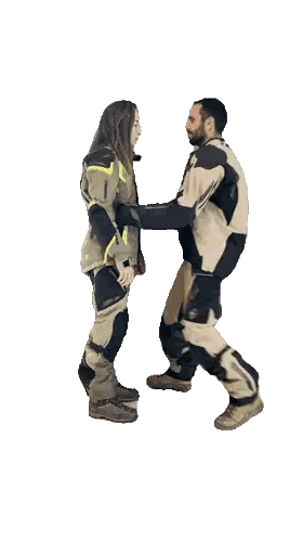 Man And Woman Hugging Man Wearing Arctic Cat Jacket Sticker