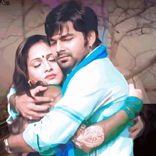 Man And Woman Hugging, Man With Watch GIF