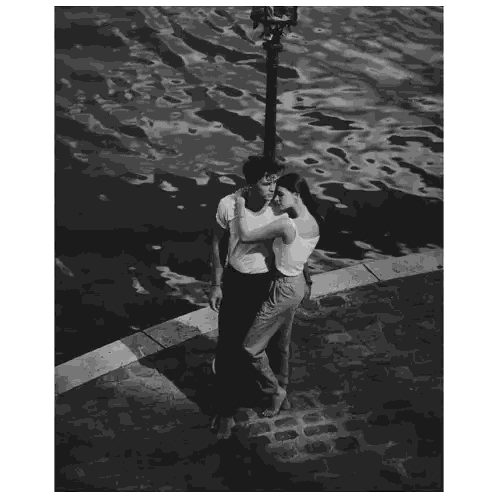 Man And Woman Hugging Near Water Sticker