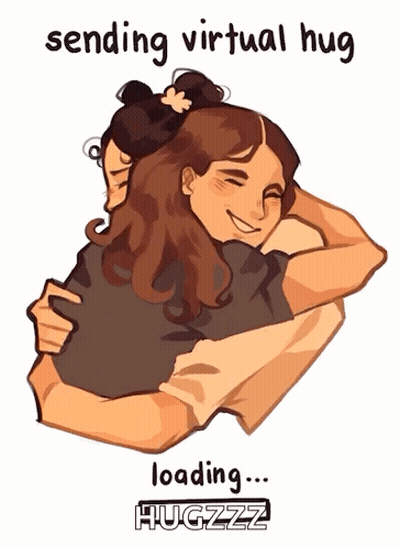 Man And Woman Hugging Sending Virtual Hug Loading Hugzzz GIF