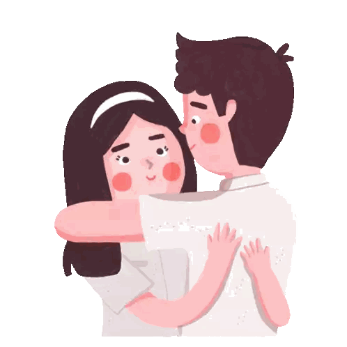 Man And Woman Hugging Sticker