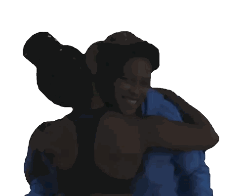 Man And Woman Hugging With Glowing Star Sticker