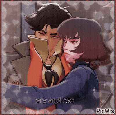 Man And Woman Hugging With Words Ery And Roo GIF