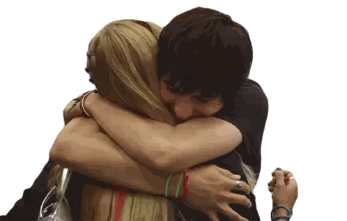 Man And Woman Hugging Woman With Bracelets Sticker