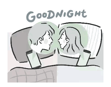 Man And Woman In Bed Saying Goodnight Sticker