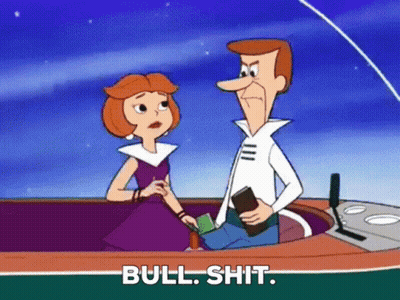 Man And Woman In Boat Saying Bull Shit GIF
