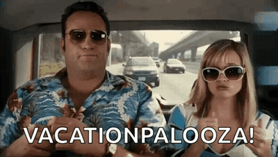 Man And Woman In Car With Sunglasses Vacationpalooza GIF