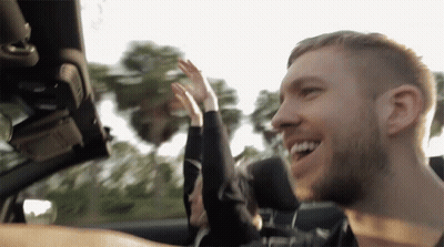 Man And Woman In Convertible Car GIF