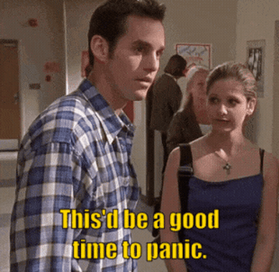 Man And Woman In Hallway Saying This 'D Be A Good Time GIF