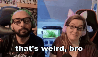 Man And Woman In Headphones And Glasses Sitting Together GIF