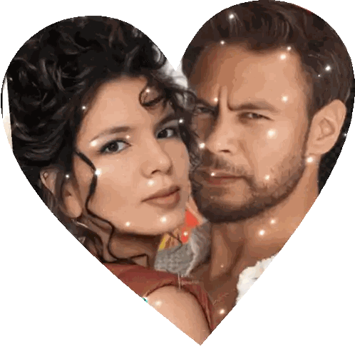 Man And Woman In Heart Frame Sticker