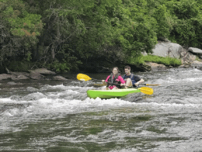 Man And Woman In Kayak On River GIF