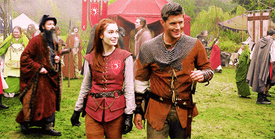 Man and Woman in Medieval Costumes