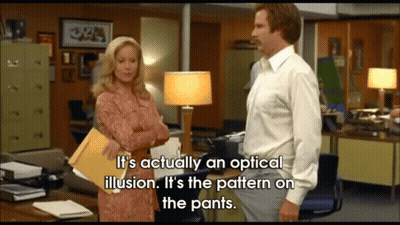 Man And Woman In Office Man Says It's Actually An Optical Illusion GIF