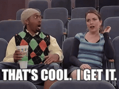 Man And Woman In Stadium Saying That's Cool GIF