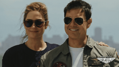 Man And Woman In Sunglasses Top Gun Maverick Jacket GIF