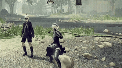 Man And Woman In Video Game Scene GIF