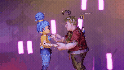 Man And Woman In Video Game With E And E GIF