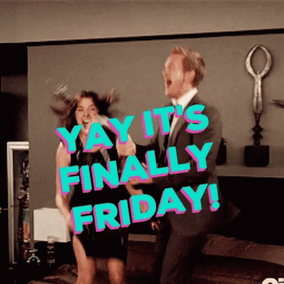 Man And Woman Jumping Saying Yay It's Finally Friday GIF