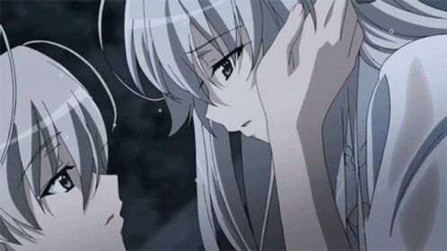 Man And Woman Kissing And Smoking GIF