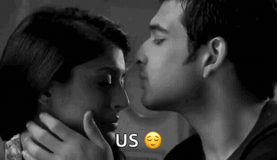 Man And Woman Kissing Black And White GIF