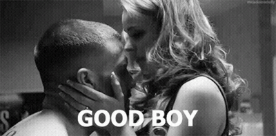 Man And Woman Kissing Black And White Good Boy GIF