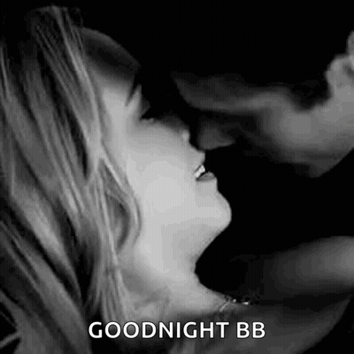 Man And Woman Kissing Black And White Goodnight Bb GIF