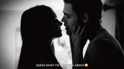 Man And Woman Kissing Black And White Photo GIF