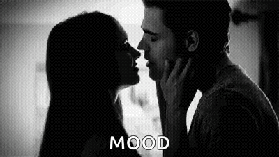 Man And Woman Kissing Black And White Photo GIF