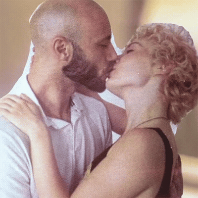 Man And Woman Kissing Blonde Hair GIF