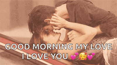 Man And Woman Kissing Good Morning Love GIF