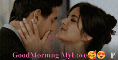 Man And Woman Kissing Good Morning My Love GIF