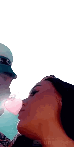 Man And Woman Kissing Heart Bubble Sticker
